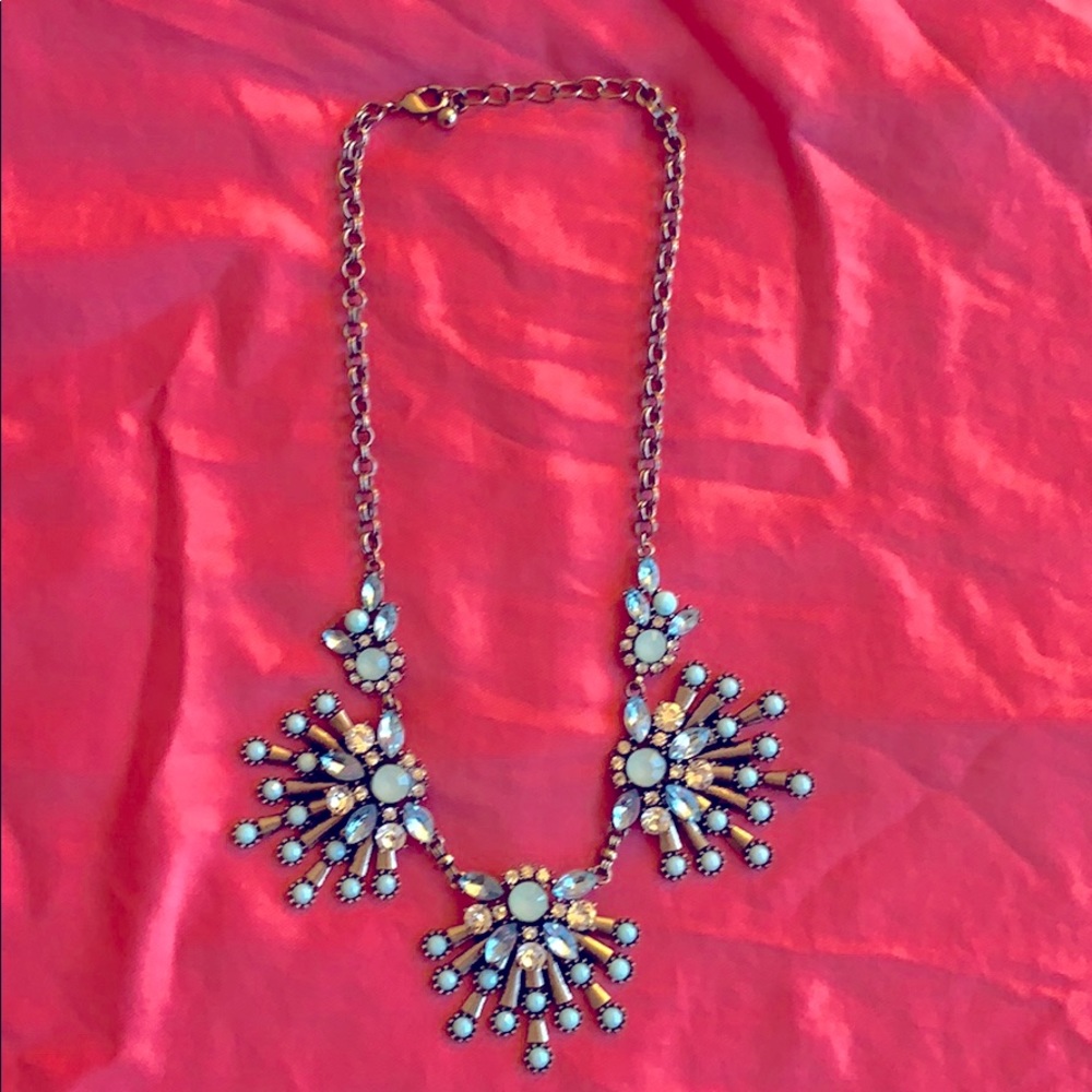 3/$50 Turquoise & antique gold statement necklace